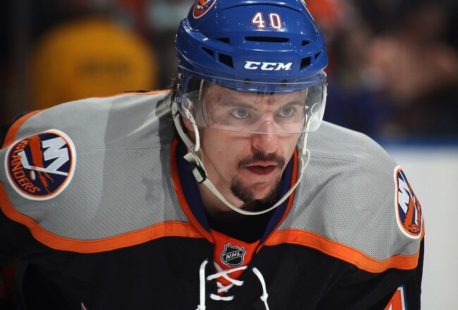 UNIONDALE, NY - NOVEMBER 23:  Michael Grabner #40 of the New York Islanders skates against the Philadelphia Flyers at the Nassau Veterans Memorial Coliseum on November 23, 2011 in Uniondale, New York.  (Photo by Bruce Bennett/Getty Images)