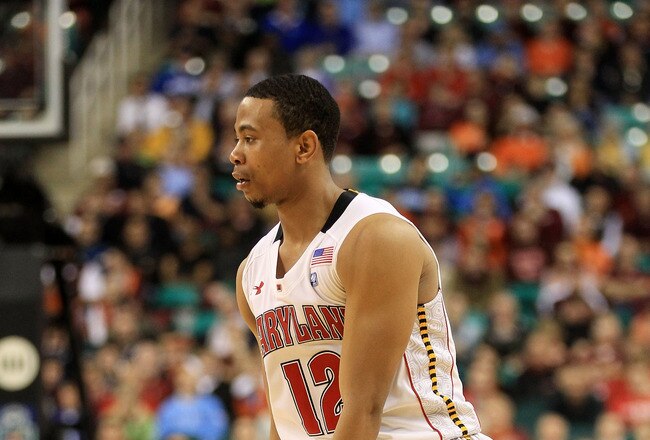 GREENSBORO, NC - MARCH 10:  Terrell Stoglin #12 of the Maryland Terrapins dribbles against the North Carolina State Wolfpack during the first round of the 2011 ACC men's basketball tournament at the Greensboro Coliseum on March 10, 2011 in Greensboro, North Carolina.  (Photo by Streeter Lecka/Getty Images)