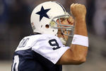 ARLINGTON, TX - NOVEMBER 24:  Quarterback Tony Romo #9 of the Dallas Cowboys reacts after the game winning field goal against the Miami Dolphins during the Thanksgiving Day game at Cowboys Stadium on November 24, 2011 in Arlington, Texas.  (Photo by Ronald Martinez/Getty Images)