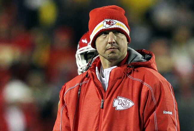 KANSAS CITY, MO - NOVEMBER 27:  Quarterback Kyle Orton of the Kansas City Chiefs watches from the sidelines during the game against the Pittsburgh Steelers on November 27, 2011 at Arrowhead Stadium in Kansas City, Missouri.  (Photo by Jamie Squire/Getty Images)