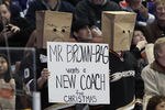 ANAHEIM, CA - NOVEMBER 27:  Fans show their displeasure for head coach Randy Carlyle (not pictured) of the Anaheim Ducks in the second period against the Toronto Maple Leafs at Honda Center on November 27, 2011 in Anaheim, California. The Leafs defeated the Ducks 5-2.  (Photo by Jeff Gross/Getty Images)