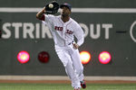 BOSTON, MA - AUGUST 30:  Carl Crawford #13 of the Boston Red Sox makes the catch for the out against the New York Yankees on August 30, 2011 at Fenway Park in Boston, Massachusetts.  (Photo by Elsa/Getty Images)