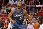MIAMI, FL - FEBRUARY 25:  Rashard Lewis #9 of the  Washington Wizards handles the ball against the Miami Heat  at American Airlines Arena on February 25, 2011 in Miami, Florida. NOTE TO USER: User expressly acknowledges and agrees that, by downloading and/or using this Photograph, User is consenting to the terms and conditions of the Getty Images License Agreement.  (Photo by Mike Ehrmann/Getty Images)