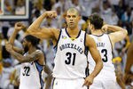 MEMPHIS, TN - MAY 13:  Shane Battier #31 of the Memphis Grizzlies calls a defensive play against the Oklahoma City Thunder in Game Six of the Western Conference Semifinals in the 2011 NBA Playoffs at FedExForum on May 13, 2011 in Memphis, Tennessee.  NOTE TO USER: User expressly acknowledges and agrees that, by downloading and/or using this photograph, User is consenting to the terms and conditions of the Getty Images License Agreement.  (Photo by Kevin C. Cox/Getty Images)