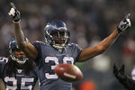 SEATTLE - DECEMBER 01:  Cornerback Brandon Browner #39 of the Seattle Seahawks celebrates after making an interception against the Philadelphia Eagles at CenturyLink Field on December 1, 2011 in Seattle, Washington. The Seahawks defeated the Eagles 34-14.
(Photo by Otto Greule Jr/Getty Images)
