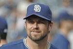SAN DIEGO, CA - JULY 30: Heath Bell #21 of the San Diego Padres looks on before a baseball game against the Colorado Rockies at Petco Park on July 30, 2011 in San Diego, California.  (Photo by Denis Poroy/Getty Images)