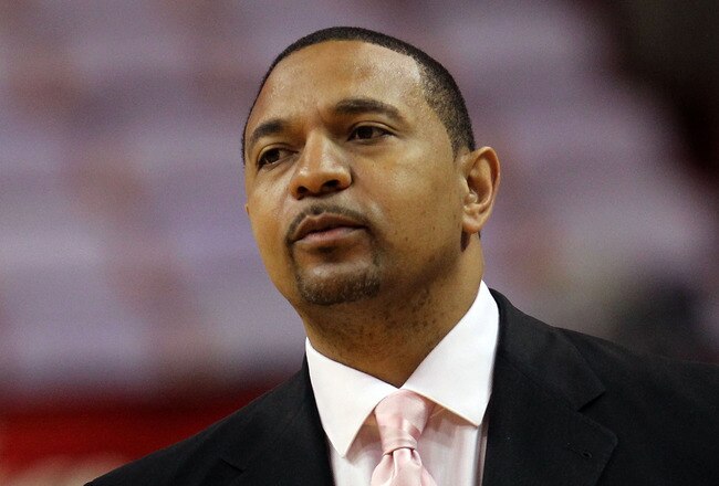 MIAMI, FL - JUNE 02:  ESPN NBA analyst Mark Jackson looks on before Game Two of the 2011 NBA Finals at American Airlines Arena between the Miami Heat and the Dallas Mavericks on June 2, 2011 in Miami, Florida. NOTE TO USER: User expressly acknowledges and agrees that, by downloading and/or using this Photograph, user is consenting to the terms and conditions of the Getty Images License Agreement.  (Photo by Ronald Martinez/Getty Images)