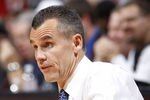 COLUMBUS, OH - NOVEMBER 15: Florida Gators head coach Billy Donovan looks on during the game against the Ohio State Buckeyes at Value City Arena on November 15, 2011 in Columbus, Ohio. Ohio State defeated Florida 81-74. (Photo by Joe Robbins/Getty Images)