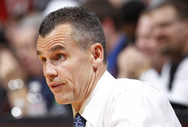 COLUMBUS, OH - NOVEMBER 15: Florida Gators head coach Billy Donovan looks on during the game against the Ohio State Buckeyes at Value City Arena on November 15, 2011 in Columbus, Ohio. Ohio State defeated Florida 81-74. (Photo by Joe Robbins/Getty Images)