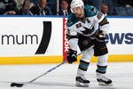 UNIONDALE, NY - OCTOBER 29:  Dan Boyle #22 of the San Jose Sharks skates against the New York Islanders at the Nassau Veterans Memorial Coliseum on October 29, 2011 in Uniondale, New York. The Sharks defeated the Islanders 3-2 in overtime.  (Photo by Bruce Bennett/Getty Images)