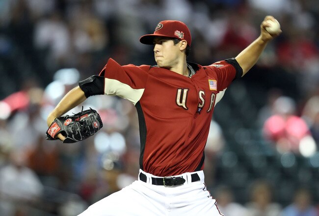PHOENIX, AZ - JULY 10:  U.S. Futures All-Star Tyler Skaggs #11 of the Arizona Diamondbacks pitches in the first inning during the 2011 XM All-Star Futures Game at Chase Field on July 10, 2011 in Phoenix, Arizona.  (Photo by Christian Petersen/Getty Images)