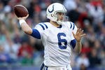 FOXBORO, MA - DECEMBER 04:  Dan Orlovsky #6 of the Indianapolis Colts looks to pass in the first half against the New England Patriots on December 4, 2011 at Gillette Stadium in Foxboro, Massachusetts.  (Photo by Elsa/Getty Images)