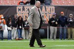 CLEVELAND, OH - OCTOBER 2:  Cleveland Browns president Mike Holmgren greets people on the field prior to to the game between the Cleveland Browns and the Tennessee Titans at Cleveland Browns Stadium on October 2, 2011 in Cleveland, Ohio. (Photo by Jason Miller/Getty Images)