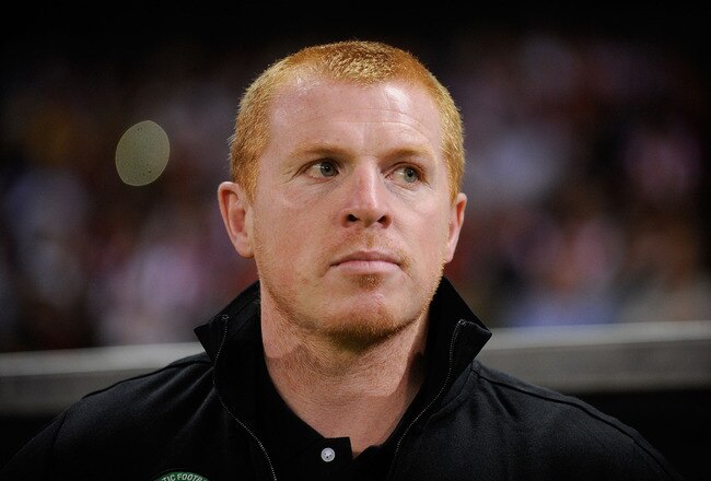 MADRID, SPAIN - SEPTEMBER 15:  Head coach of Celtic Neil Lennon looks on before the start of the UEFA Europa League match between Atletico Madrid and Celtic at Vicente Calderon Stadium on September 15, 2011 in Madrid, Spain.   (Photo by Denis Doyle/Getty Images)