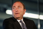 NEW YORK, NY - SEPTEMBER 27:  NHL Commissioner Gary Bettman speaks to attendees during 'Sports Teams for Social Change,' hosted by Beyond Sport United on September 27, 2011 at Yankee Stadium in the Bronx borough of New York City.  (Photo by Mike Stobe/Getty Images)