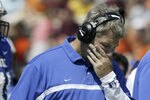 DURHAM, NC - SEPTEMBER 10:   Duke Blue Devils Head Coach Ted Roof during their 45-0 loss to the Virginia Tech Hokies at Wallace Wade Stadium on September 10, 2005 in Durham, North Carolina. (Photo by Craig Jones/Getty Images)