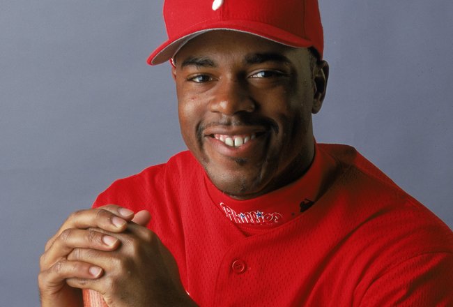 28 Feb 2000:  Infielder Jimmy Rollins #68 of the Philadelphia Phillies poses for a studio portrait during Spring Training Photo Day in Clearwater, Florida. Mandatory Credit: Rick Stewart  /Allsport