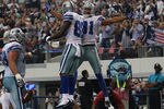 ARLINGTON, TX - NOVEMBER 13:  Laurent Robinson #81 of the Dallas Cowboys celebrates his touchdown with Dez Bryant #88 against the Buffalo Bills at Cowboys Stadium on November 13, 2011 in Arlington, Texas.  (Photo by Ronald Martinez/Getty Images)