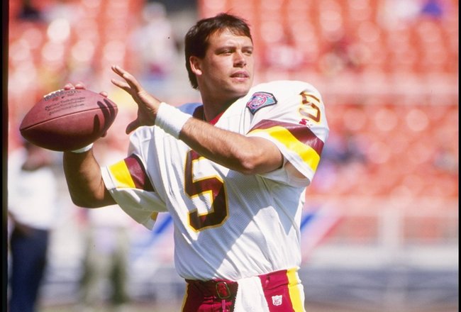 4 Sep 1994:  Quarterback Heath Shuler of the Washington Redskins practices before a game against the Seattle Seahawks at RFK Stadium in Washington, D. C.  The Seahawks won the game, 28-7. Mandatory Credit: Doug Pensinger  /Allsport