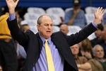 LOS ANGELES, CA - NOVEMBER 28:  Head coach Ben Howland of the UCLA Bruins gestures during the game with the Pepperdine Waves at LA Sports Arena on November 28, 2011 in Los Angeles, California.   UCLA won 62-39.  (Photo by Stephen Dunn/Getty Images)