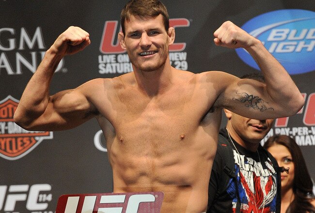 LAS VEGAS - MAY 28:  UFC fighter Michael Bisping weighs in for his fight against UFC fighter Dan Miller at UFC 114: Rampage versus Rashad at the Mandalay Bay Hotel on May 28, 2010 in Las Vegas, Nevada.  (Photo by Jon Kopaloff/Getty Images)