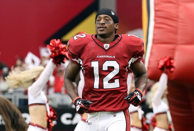 GLENDALE, AZ - OCTOBER 23:  Wide receiver Andre Roberts #12 of the Pittsburgh Steelers before the NFL game against the Arizona Cardinals at the University of Phoenix Stadium on October 23, 2011 in Glendale, Arizona.  The Steelers defeated the Cardinals 32-20.  (Photo by Christian Petersen/Getty Images)