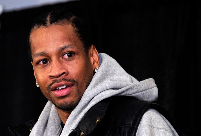 LAS VEGAS, NV - OCTOBER 26:  Basketball player Allen Iverson speaks during a news conference at the Thomas & Mack Center to announce the Las Vegas Superstar Challenge October 26, 2011 in Las Vegas, Nevada. The three-game tournament will take place at the Thomas & Mack Center on November 12 and 13, 2011, and will feature four teams made up of NBA players, former NBA players and rookies. Iverson will serve as a captain for one of the teams.  (Photo by Ethan Miller/Getty Images)