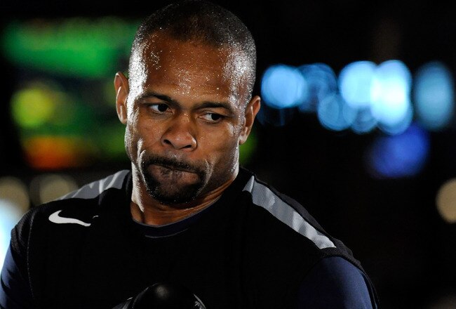 LAS VEGAS - MARCH 30:  Boxer Roy Jones Jr. works out at the Mandalay Bay Resort & Casino March 30, 2010 in Las Vegas, Nevada. Jones will face Bernard Hopkins in a light heavyweight bout on April 3 in Las Vegas.  (Photo by Ethan Miller/Getty Images)