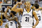 MEMPHIS, TN - MAY 13:  Shane Battier #31 of the Memphis Grizzlies calls a defensive play against the Oklahoma City Thunder in Game Six of the Western Conference Semifinals in the 2011 NBA Playoffs at FedExForum on May 13, 2011 in Memphis, Tennessee.  NOTE TO USER: User expressly acknowledges and agrees that, by downloading and/or using this photograph, User is consenting to the terms and conditions of the Getty Images License Agreement.  (Photo by Kevin C. Cox/Getty Images)