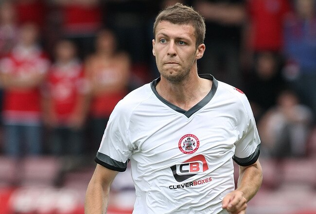 NORTHAMPTON, ENGLAND - AUGUST 06: Craig Lindfield of Accrington Stanley   in action during the npower League Two match between Northampton Town and Accrington Stanley at Sixfields on August 6, 2011 in Northampton, England.  (Photo by Pete Norton/Getty Images)
