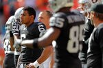 MIAMI GARDENS, FL - DECEMBER 04:  Terrelle Pryor #6 of the Oakland Raiders looks on  during a game against the Miami Dolphins at Sun Life Stadium on December 4, 2011 in Miami Gardens, Florida.  (Photo by Mike Ehrmann/Getty Images)