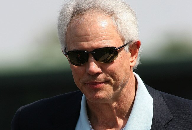 ARCADIA, CA - APRIL 03: General Manager Mitch Kupchak of the Los Angeles Lakers stands in the Winner's Circle before the 73rd running of the Grade I Santa Anita Derby on April 3, 2010 at Santa Anita Race Track in Arcadia, California. (Photo by Jeff Golden/Getty Images)