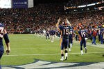 DENVER, CO - NOVEMBER 17: Tim Tebow #15 of the Denver Broncos celebrates after scoring the game winning touchdown against New York Jets at Sports Authority Field at Mile High on November 17, 2011 in Denver, Colorado.  (Photo by Garrett W. Ellwood/Getty Images)