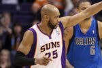 PHOENIX, AZ - MARCH 27:  Vince Carter #25 of the Phoenix Suns reacts after hitting a three point shot against the Dallas Mavericks during the NBA game at US Airways Center on March 27, 2011 in Phoenix, Arizona.  NOTE TO USER: User expressly acknowledges and agrees that, by downloading and or using this photograph, User is consenting to the terms and conditions of the Getty Images License Agreement.  (Photo by Christian Petersen/Getty Images)