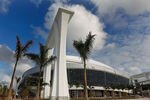 MIAMI, FL - DECEMBER 09:  Exterior views of the New Miami Marlins Ballpark on December 9, 2011 in Miami, Florida.  (Photo by Mike Ehrmann/Getty Images)