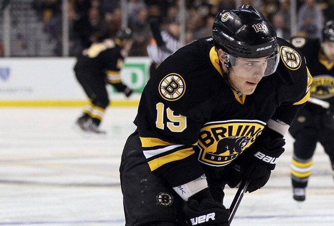 BOSTON, MA - DECEMBER 08:  Tyler Seguin #19 of the Boston Bruins heads for the net in the first period against the Florida Panthers on December 8, 2011 at TD Garden in Boston, Massachusetts.  (Photo by Elsa/Getty Images)