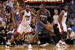 MIAMI, FL - APRIL 08:  Kwame Brown #54 of the Charlotte Bobcats posts up Joel Anthony #50 of the Miami Heat during a game at American Airlines Arena on April 8, 2011 in Miami, Florida. NOTE TO USER: User expressly acknowledges and agrees that, by downloading and/or using this Photograph, User is consenting to the terms and conditions of the Getty Images License Agreement.  (Photo by Mike Ehrmann/Getty Images)