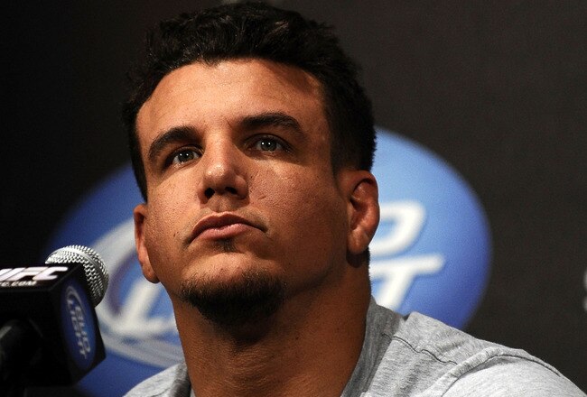 NEW YORK - MARCH 24:  Frank Mir of Las Vegas, Nevada speaks at a press conference for UFC 111 at Radio City Music Hall on March 24, 2010 in New York City.  Mir will face Shane Carwin of Denver, Colorado in the INterim heavyweight title bout.  (Photo by Jeff Zelevansky/Getty Images)