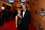 LAS VEGAS, NV - DECEMBER 02:  Driver Kurt Busch (R) and his girlfriend Patricia Driscoll attend the NASCAR Sprint Cup Series Champion's Week Awards Ceremony at Wynn Las Vegas on December 2, 2011 in Las Vegas, Nevada.  (Photo by Ethan Miller/Getty Images)
