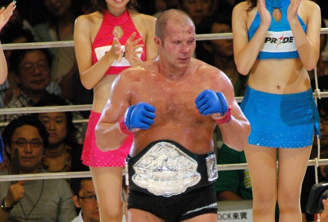 Emelianenko Fedor, the Winner of the PRIDE Heavy Weight Title Match (Photo by Tomokazu Tazawa/Getty Images)