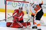 WASHINGTON, DC - DECEMBER 13:  Michal Neuvirth #30 of the Washington Capitals makes a save against Jamomir Jagr #68 of the Philadelphia Flyers at the Verizon Center on December 13, 2011 in Washington, DC.  (Photo by Greg Fiume/Getty Images)