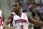 AUBURN HILLS, MI - MARCH 23:  Richard Hamilton #32 of the Detroit Pistons celebrates a three-point basket with teammate Rodney Stuckey #3 while playing the Miami Heat at The Palace of Auburn Hills on March 23, 2011 in Auburn Hills, Michigan. Miami won the game 100-94. NOTE TO USER: User expressly acknowledges and agrees that, by downloading and or using this photograph, User is consenting to the terms and conditions of the Getty Images License Agreement.  (Photo by Gregory Shamus/Getty Images)