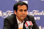 MIAMI, FL - JUNE 12:  Head coach Erik Spoelstra of the Miami Heat answers questions from the media after the Dallas Mavericks won 105-95 in Game Six of the 2011 NBA Finals at American Airlines Arena on June 12, 2011 in Miami, Florida. NOTE TO USER: User expressly acknowledges and agrees that, by downloading and/or using this Photograph, user is consenting to the terms and conditions of the Getty Images License Agreement.  (Photo by Mike Ehrmann/Getty Images)