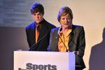 NEW YORK, NY - DECEMBER 06:  2011 Sports Illustrated Sportswoman of the Year, College Basketball coach Pat Summitt (L) and Tyler Summitt speaks at the 2011 Sports Illustrated Sportsman of the Year award presentation at The IAC Building on December 6, 2011 in New York City.  (Photo by Stephen Lovekin/Getty Images)