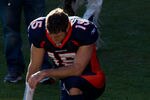 DENVER, CO - DECEMBER 11:  Quarterback Tim Tebow #15 of the Denver Broncos prays on the field prior to a game against the Chicago Bears at Sports Authority Field at Mile High on December 11, 2011 in Denver, Colorado. (Photo by Justin Edmonds/Getty Images)