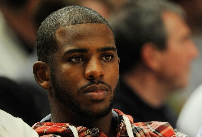 NEW YORK, NY - NOVEMBER 15:  Chris Paul watches a game between the Duke Blue Devils and Michigan State Spartans during the 2011 State Farm Champions Classic at Madison Square Garden on November 15, 2011 in New York City.  (Photo by Patrick McDermott/Getty Images)