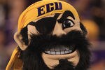 CHARLOTTE, NC - SEPTEMBER 03:  The East Carolina Pirates mascot during their game against the South Carolina Gamecocks at Bank of America Stadium on September 3, 2011 in Charlotte, North Carolina.  (Photo by Streeter Lecka/Getty Images)