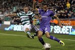 DUBLIN, IRELAND - DECEMBER 15:  Andros Townsend of Tottenham Hotspur is challenged by Pat Sullivan of Shamrock Rovers during the UEFA Europa League match between Shamrock Rovers FC and Tottenham Hotspur FC at the Tallaght Stadium on December 15, 2011 in Dublin, Ireland.  (Photo by Clive Rose/Getty Images)
