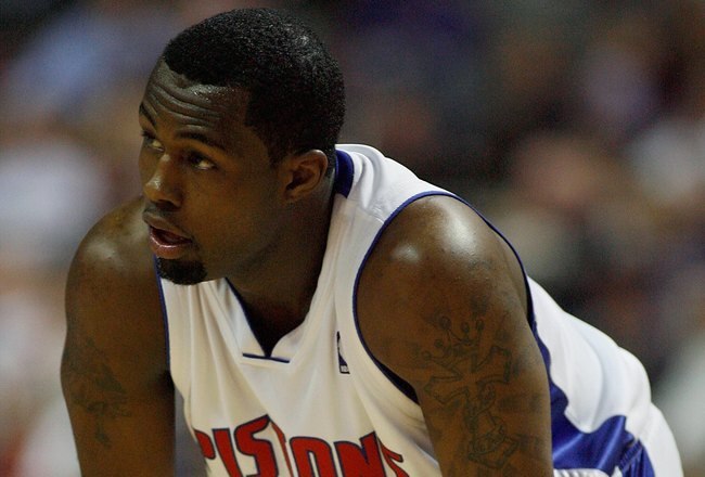AUBURN HILLS, MI - OCTOBER 29:  Rodney Stuckey #3 of the Detroit Pistons looks across the court during the game against the Indiana Pacers  on October 29, 2008 at the Palace of Auburn Hills in Auburn Hills, Michigan.  The Pistons won 100-94.  NOTE TO USER: User expressly acknowledges and agrees that, by downloading and or using this photograph, User is consenting to the terms and conditions of the Getty Images License Agreement.  (Photo by Gregory Shamus/Getty Images)