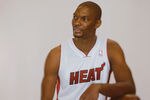 MIAMI, FL - DECEMBER 12:  Chris Bosh #1 of the Miami Heat poses during media day at American Airlines Arena on December 12, 2011 in Miami, Florida.  (Photo by Mike Ehrmann/Getty Images)